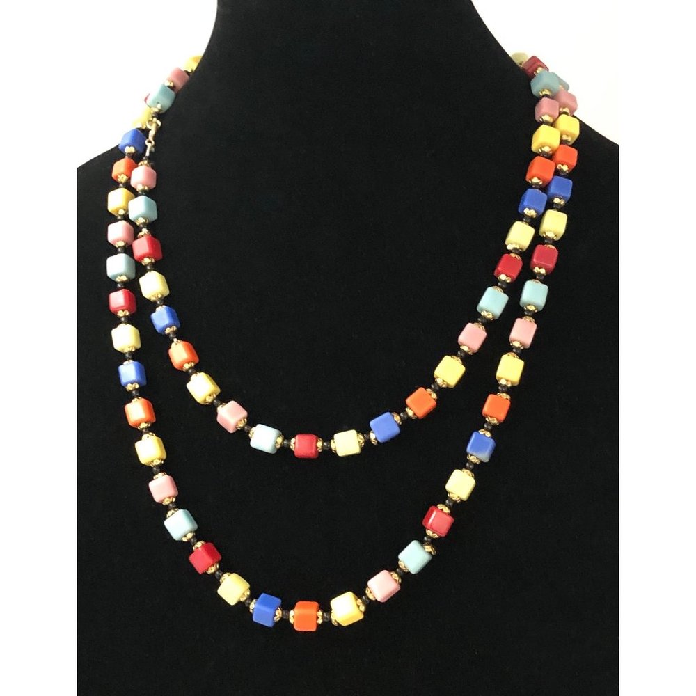 Vintage Harlequin Flapper Style Necklace.